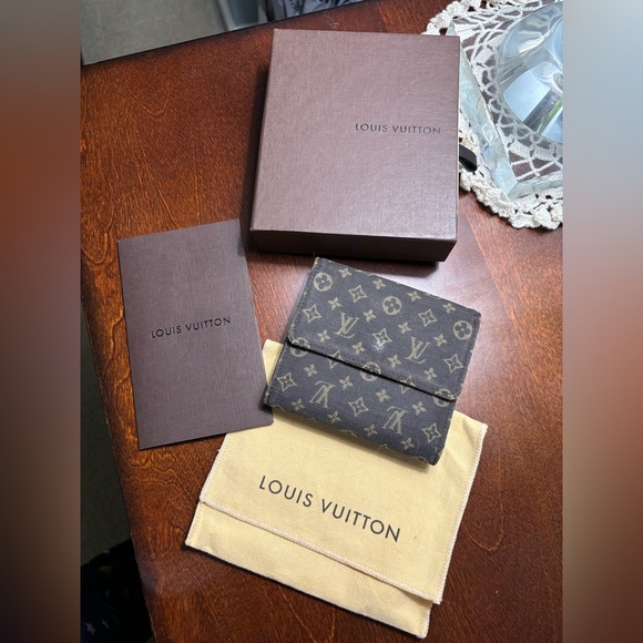 Louis Vuitton Brown Mini-Lin Porte Monnaie Compact Wallet